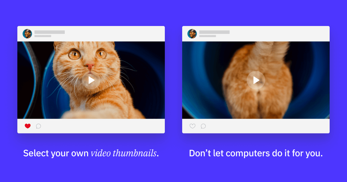 Selectable Video Thumbnails for Instagram and Facebook